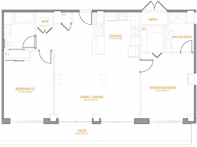 2 Bed/2 Bath-7J