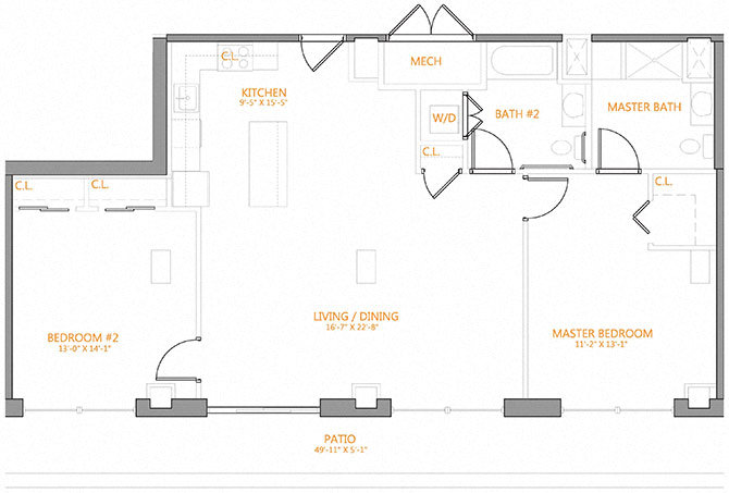 2 Bed/2 Bath-7K