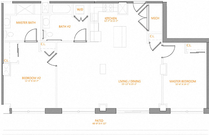 2 Bed/2 Bath-7L