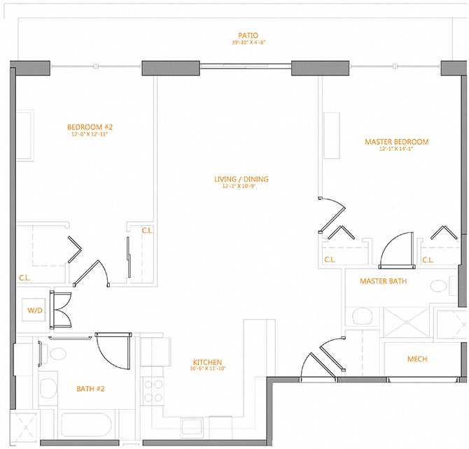 2 Bed/2 Bath-7M