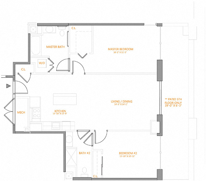 2 Bed/2 Bath-C