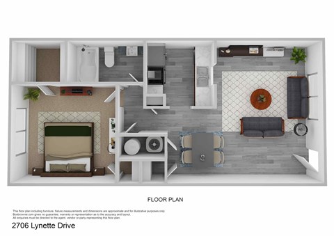 A floor plan of a house with a living room, dining room, kitchen, and bathroom.