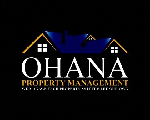 a logo for a property management company with a house