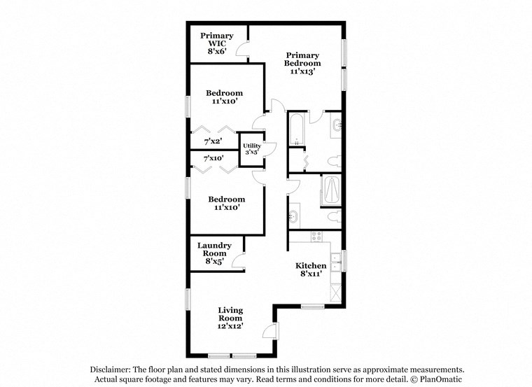 this is the floor plan for the 1100 sq ft