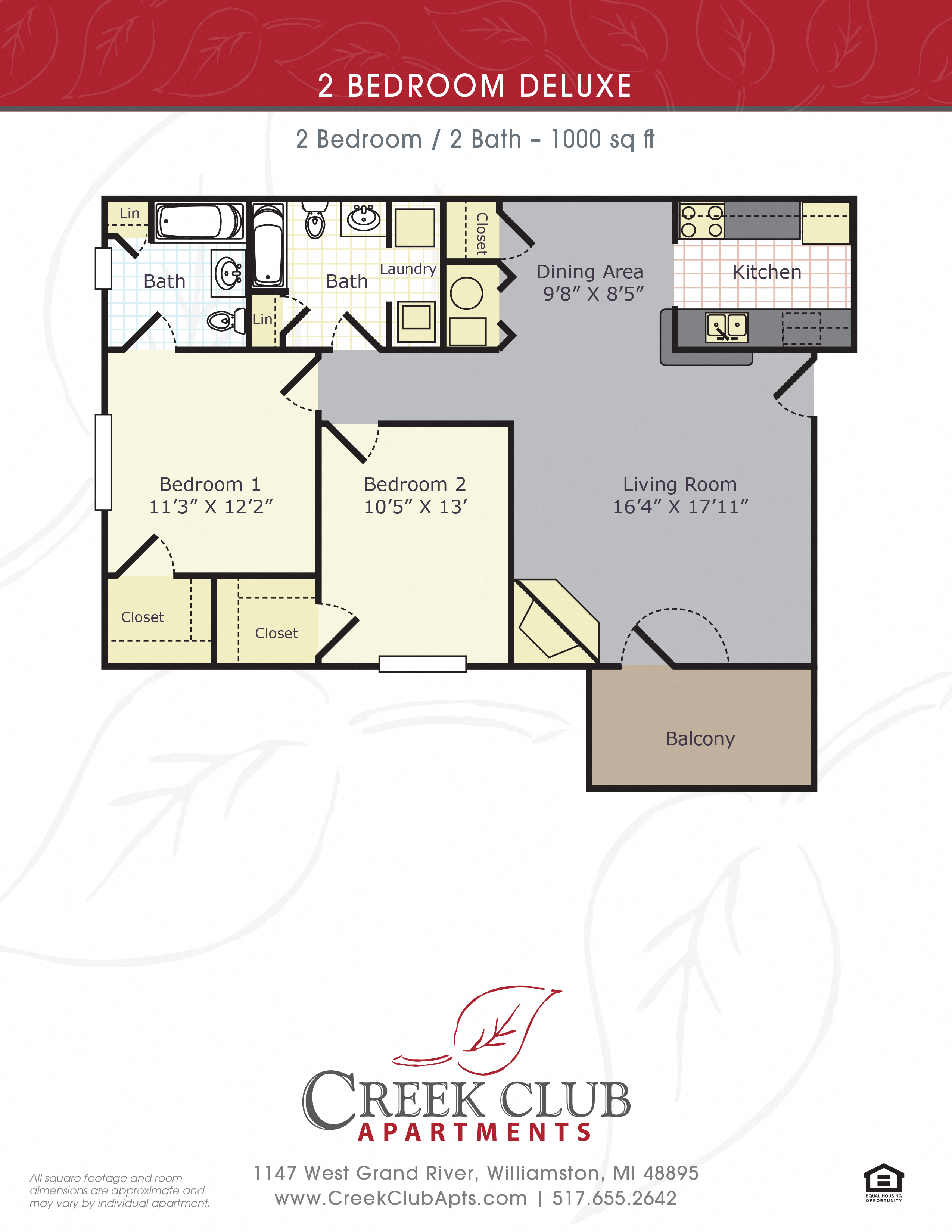 2 Bedroom / 2 Bath Deluxe
