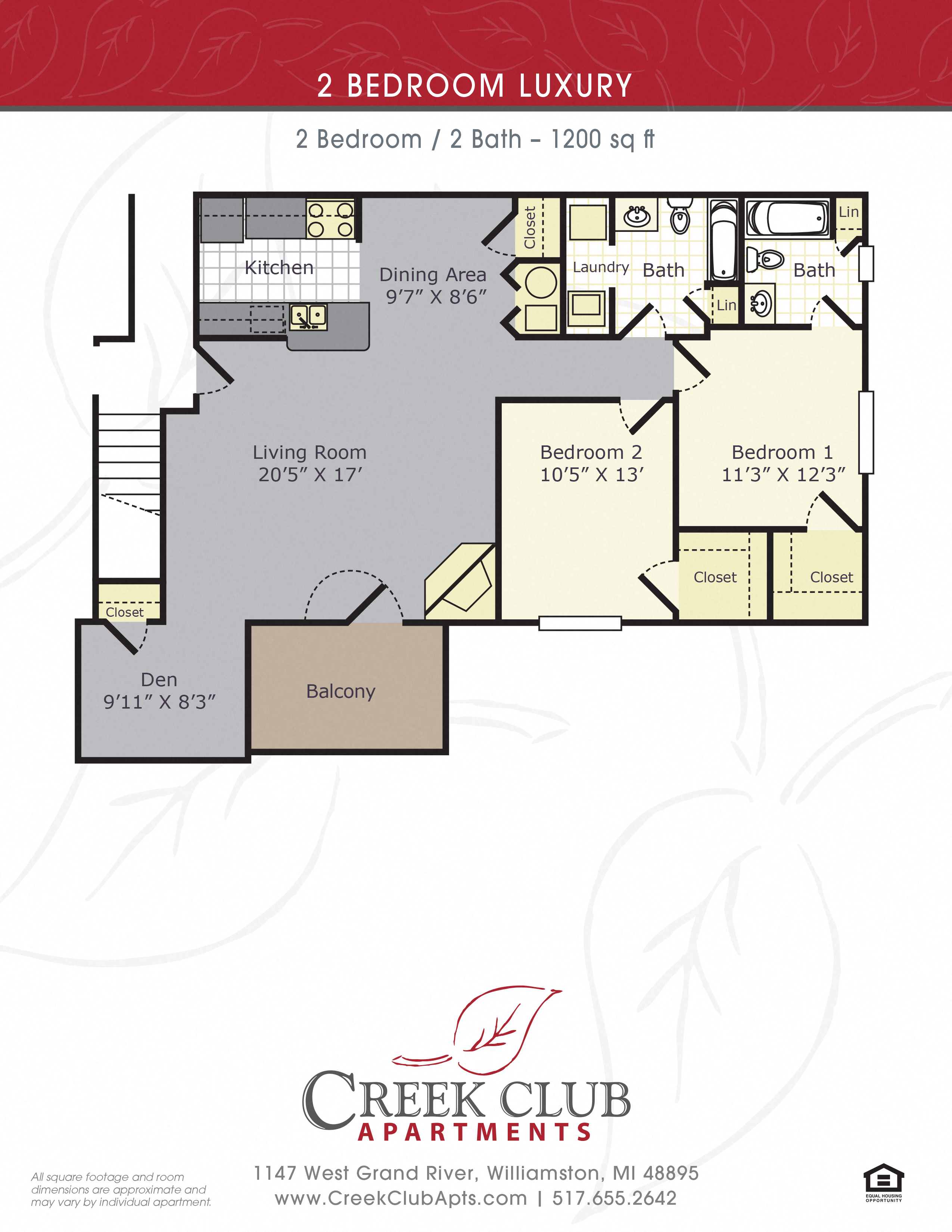 2 Bedroom / 2 Bath Luxury
