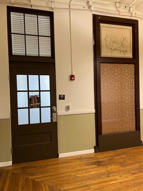 the front door to our new office is open