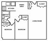 2 Bedroom/1 Bath