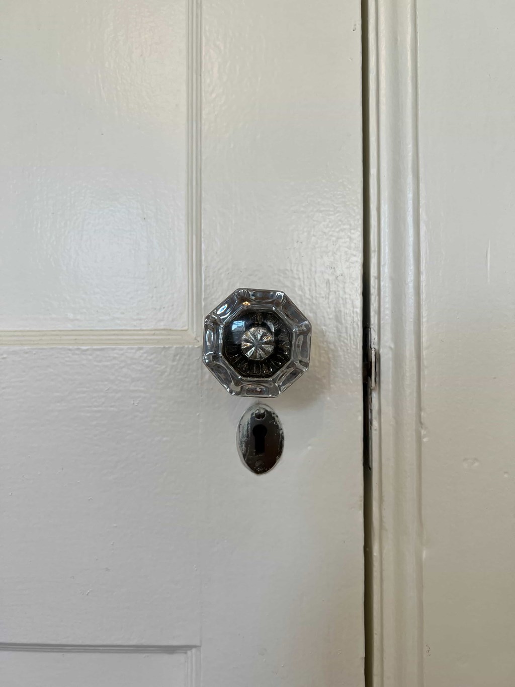 a door knob on a white door