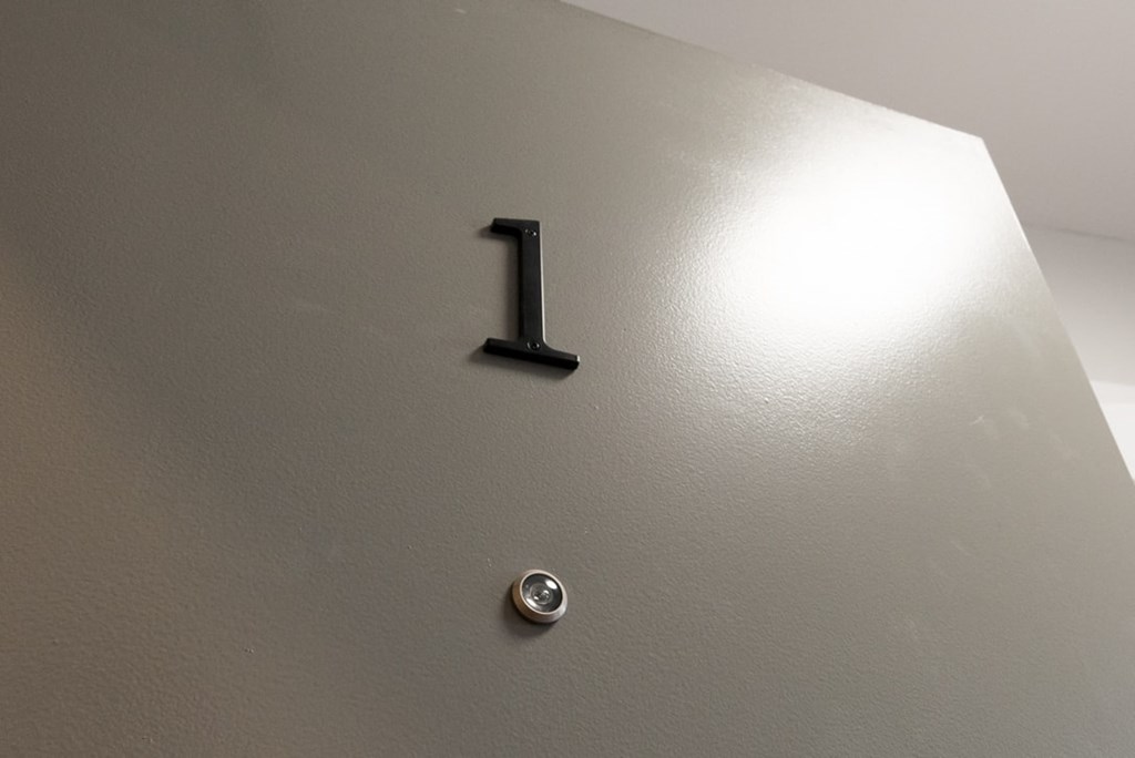 A wall with a number 1 on it.