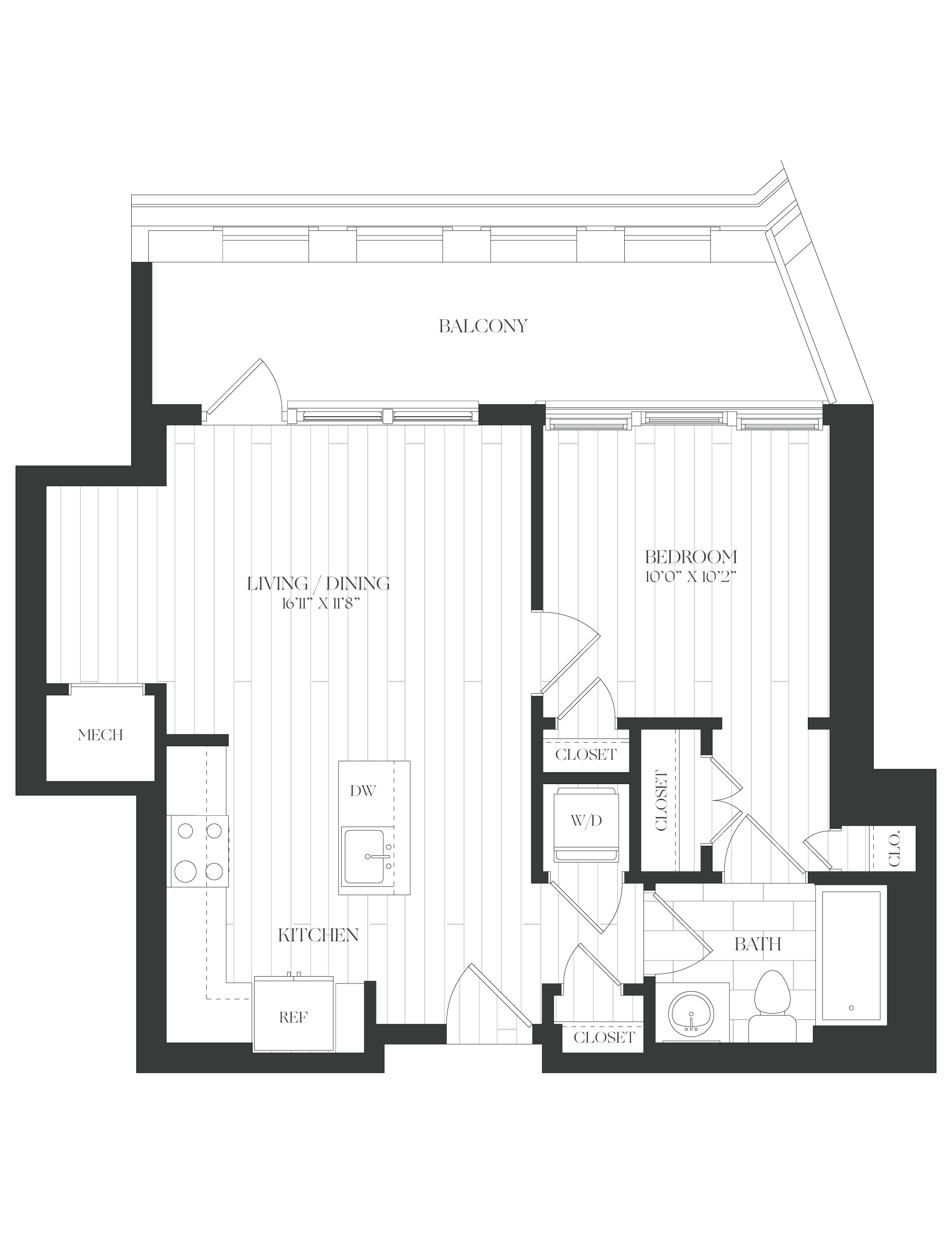 1 Bed/1 Bath-1B-10A
