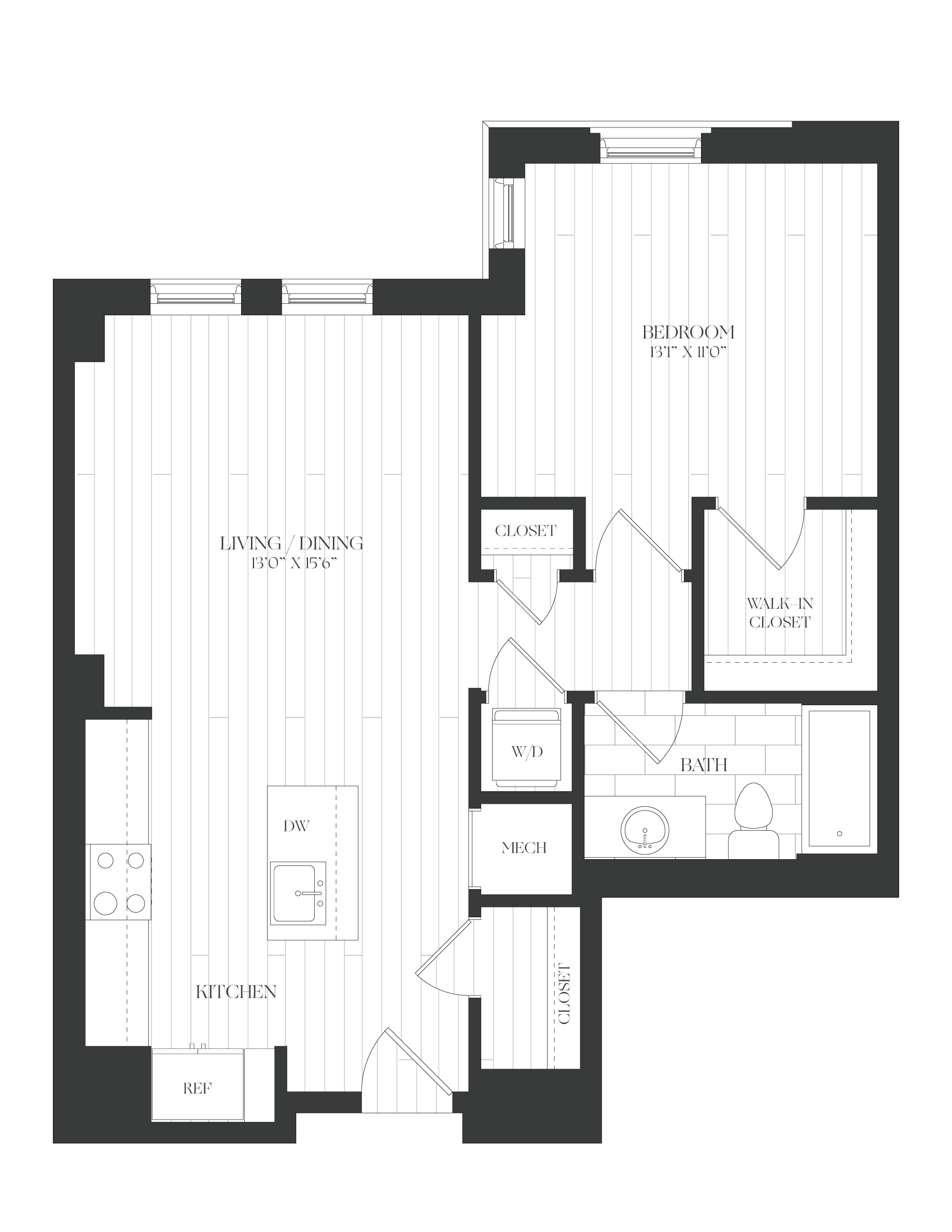 1 Bed/1 Bath-1B-2