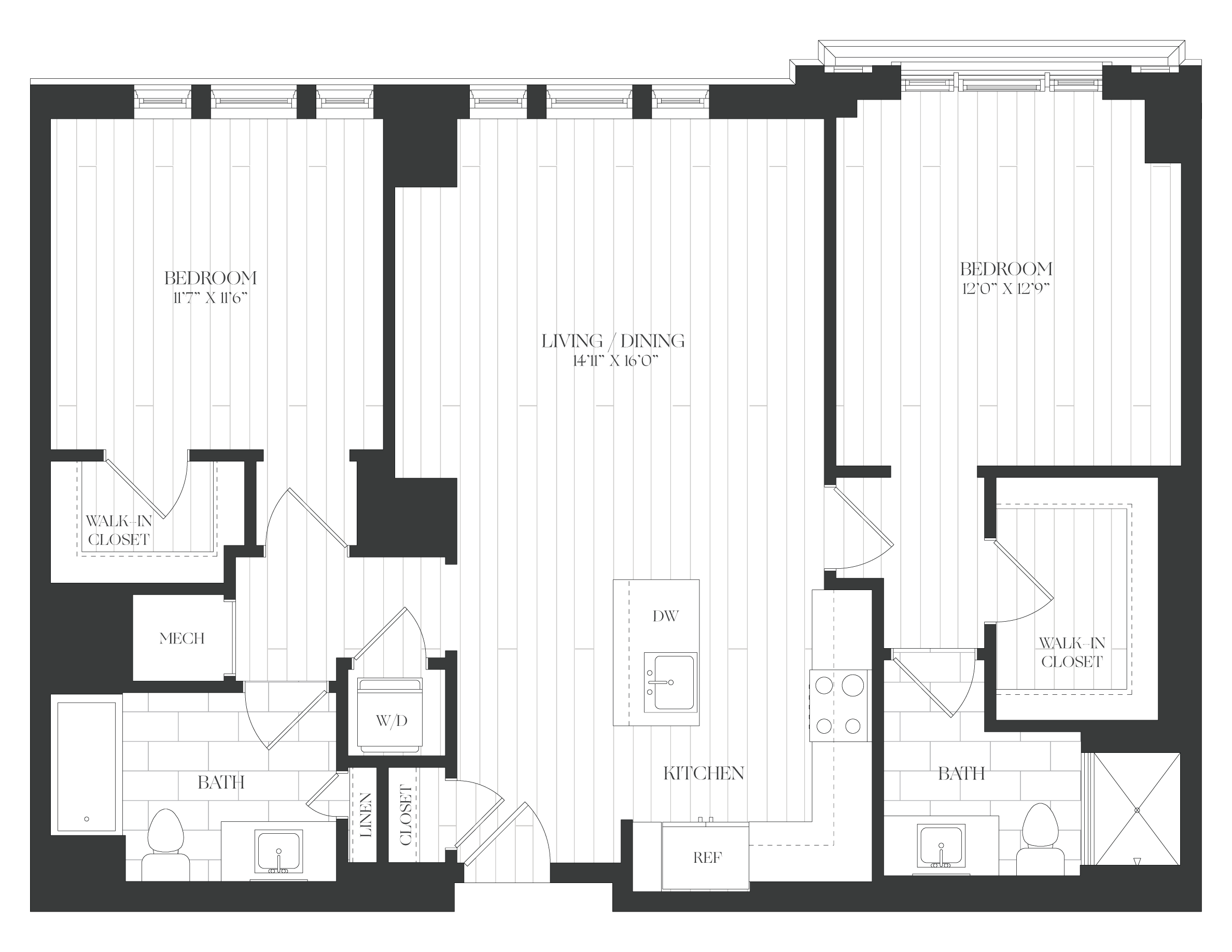 2 Bed/2 Bath-2B-3