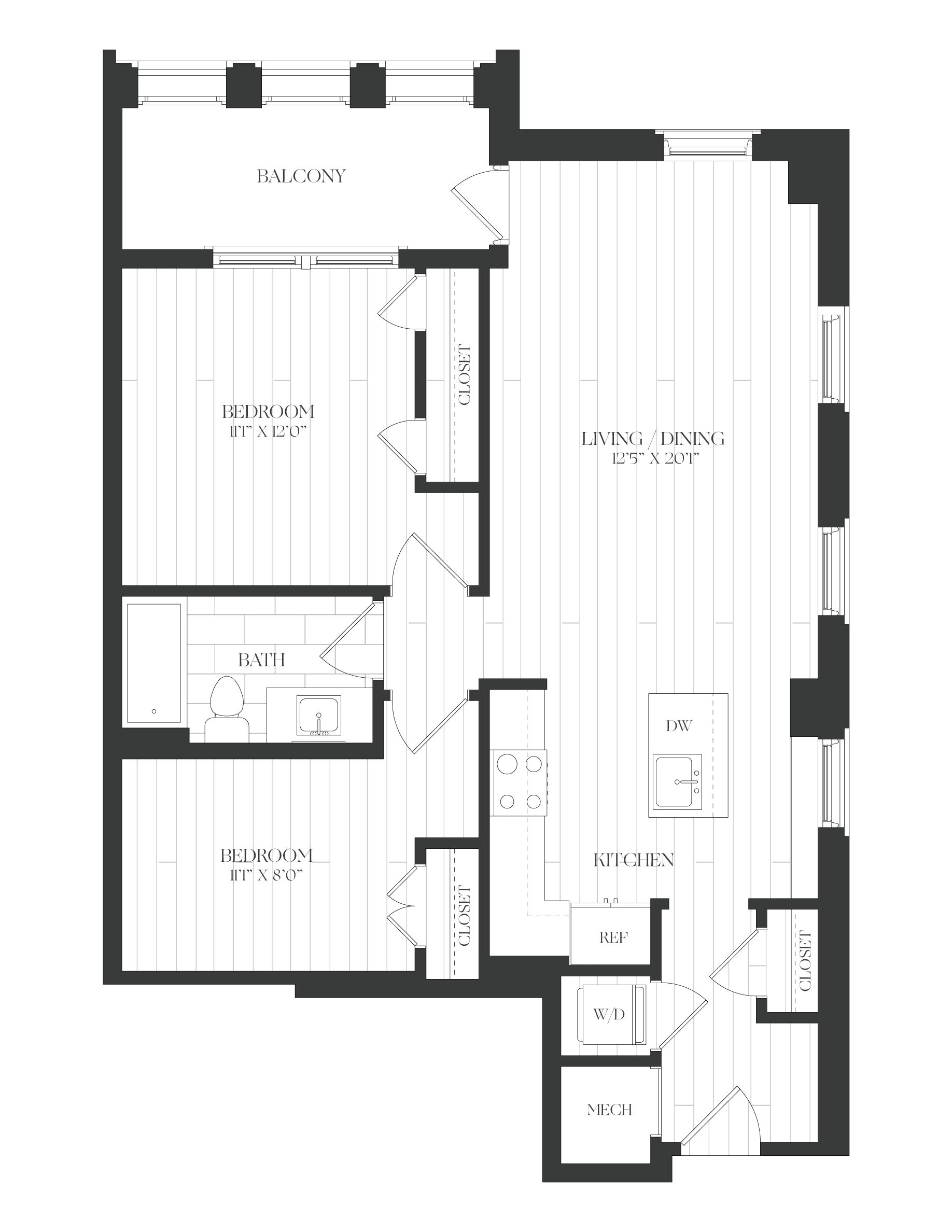 JR 2 Bed/1 Bath-2JR-1