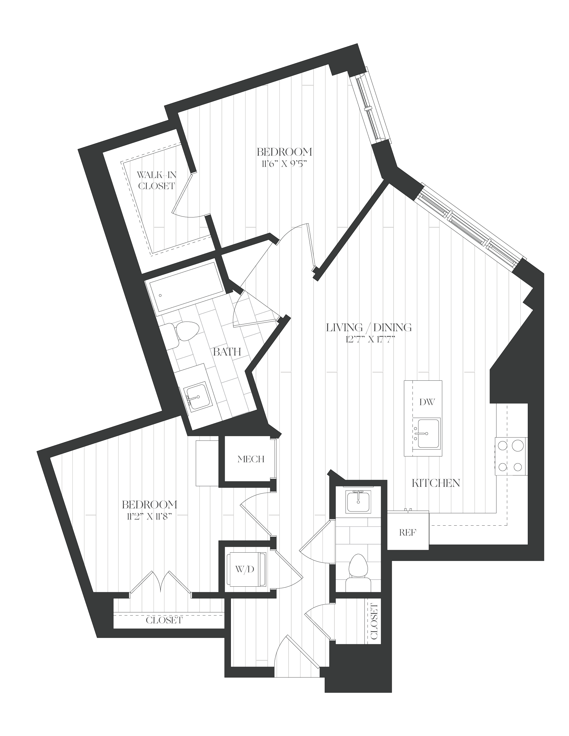 JR 2 Bed/1.5 Bath-2JR-2