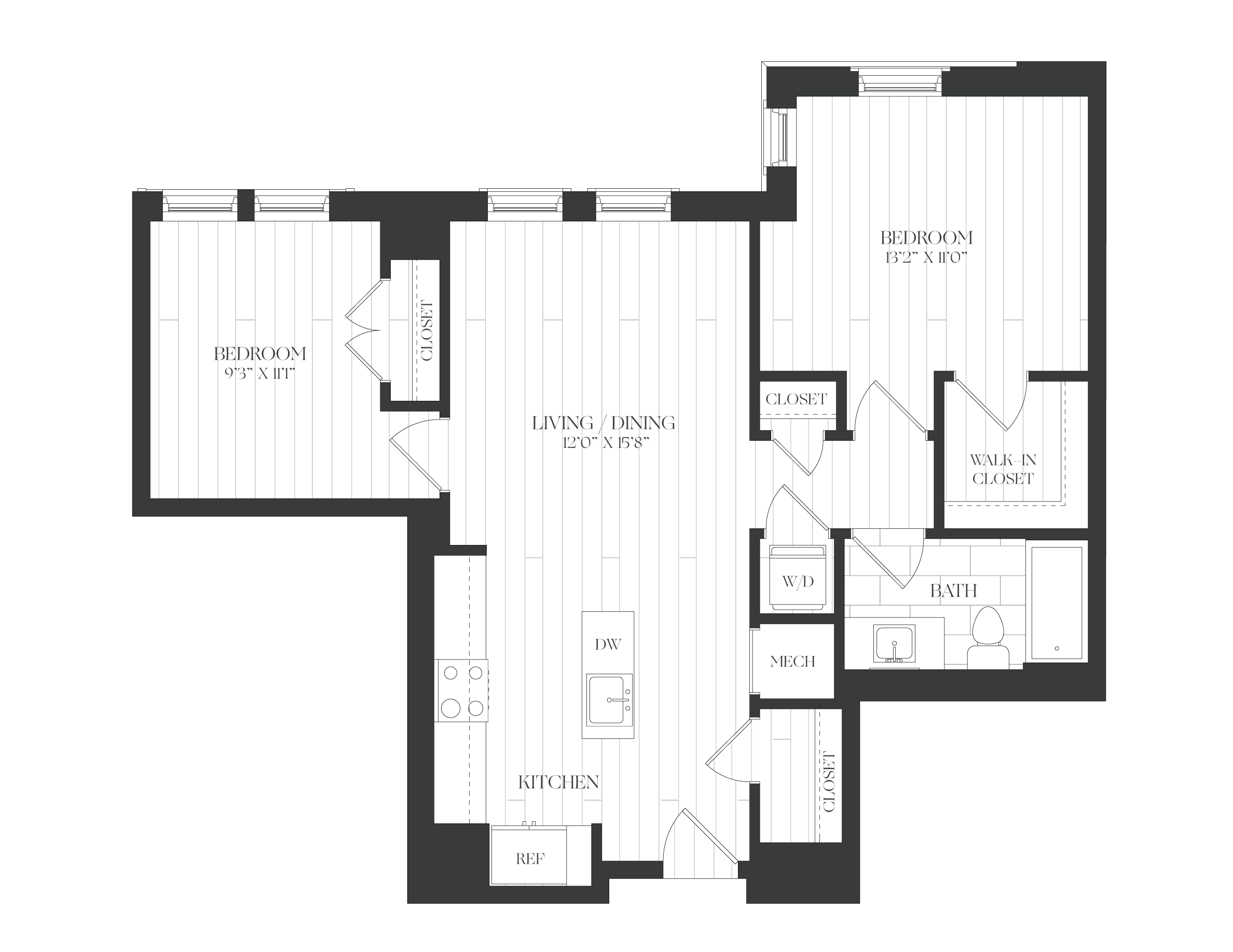 2 Bed/1 Bath-2JR-4