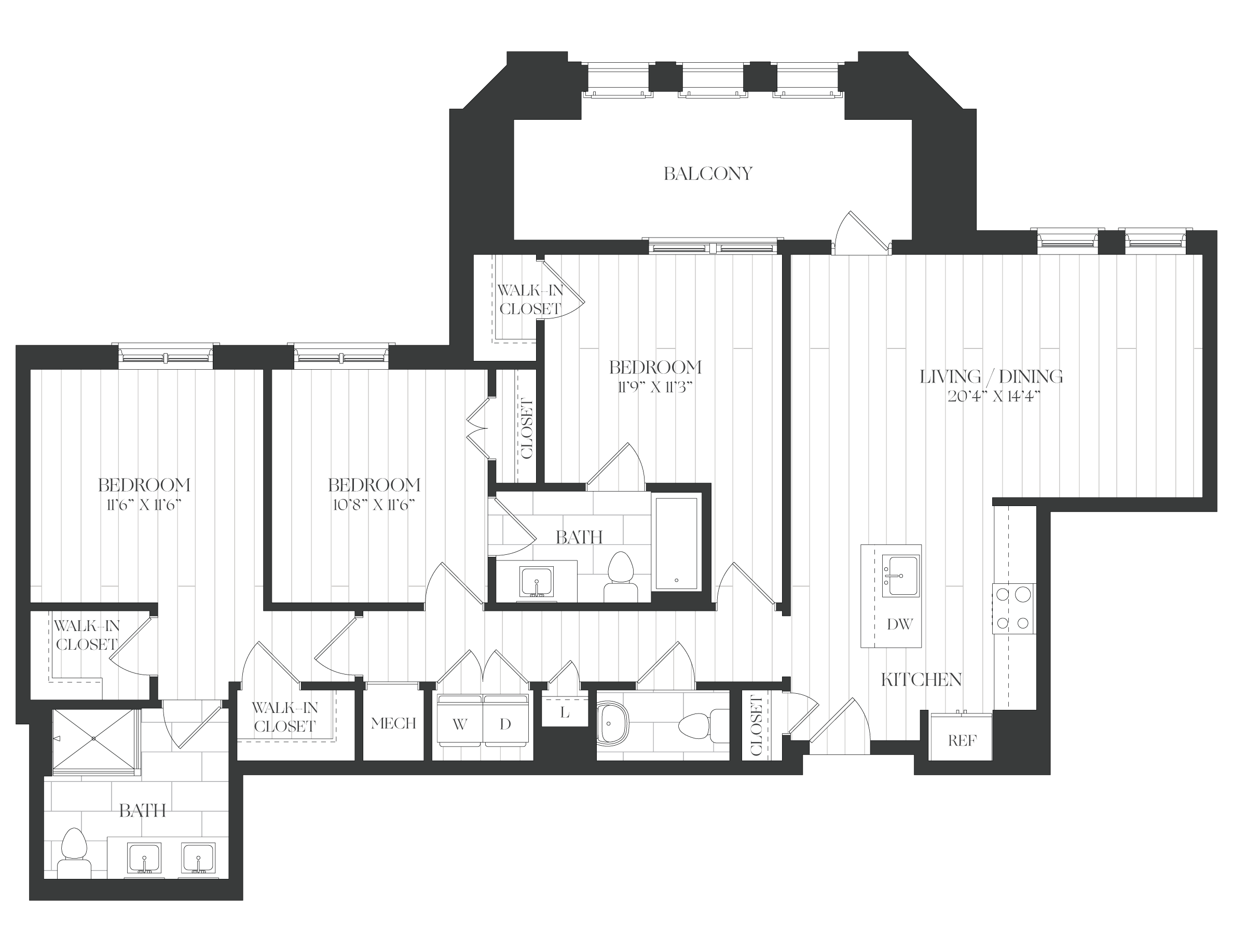 3 Bed/2.5 Bath-3B-1A