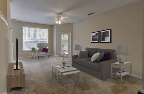 Lively Living Rooms at Cambridge Apartments, Raleigh, NC 27615