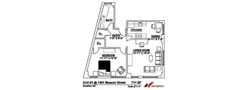 Floor plan at The Regent, Brookline