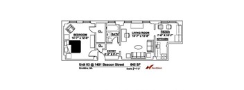 Floor plan at The Regent, Brookline, MA 02446