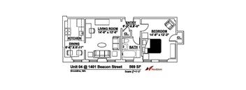 Floor plan at The Regent, Brookline, 02446