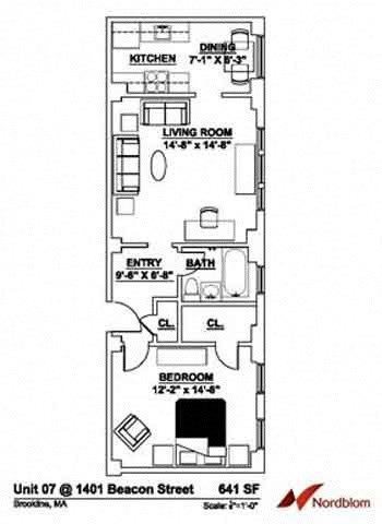 Floor plan at The Regent, Brookline, 02446