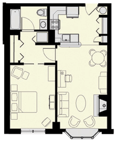 Floor plan at Marion Square, Brookline, MA