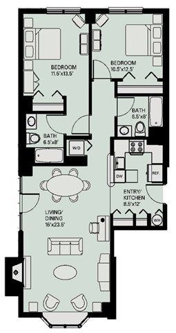 Floor plan at Marion Square, Massachusetts, 02446