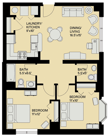 Floor plan at Marion Square, Massachusetts