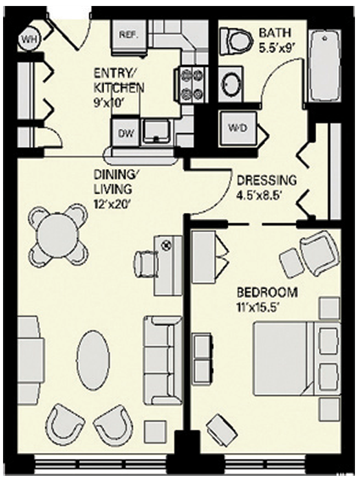 Floor plan at Marion Square, Brookline,Massachusetts