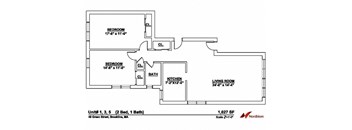 Floor plan at Green Street, Massachusetts, 02446