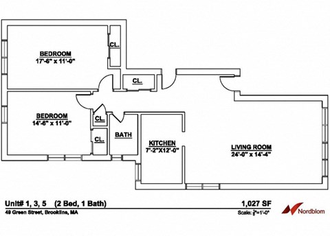 Floor plan at Green Street, Massachusetts, 02446