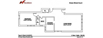 Floor plan at Green Street, Brookline,Massachusetts