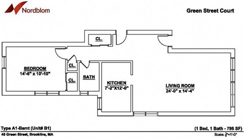 Floor plan at Green Street, Brookline,Massachusetts