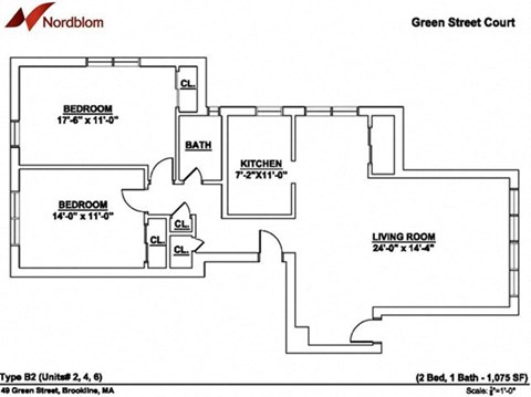 Floor plan at Green Street, Brookline, 02446