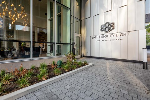 the facade or entrance of eight eight eight hotel bangkok