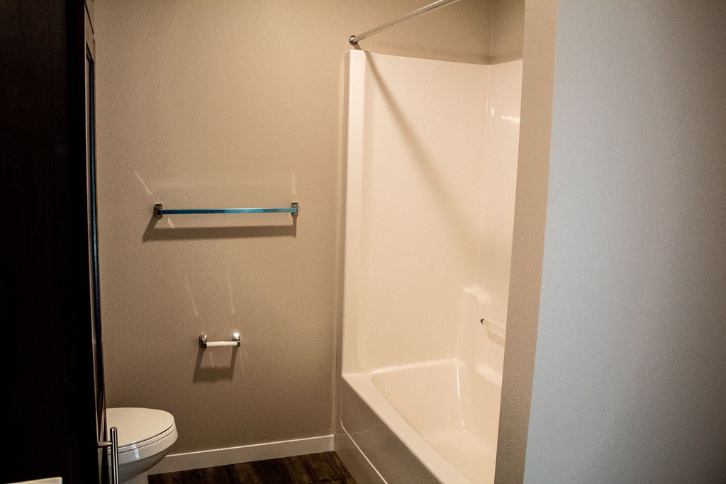 a small bathroom with a shower and a toilet