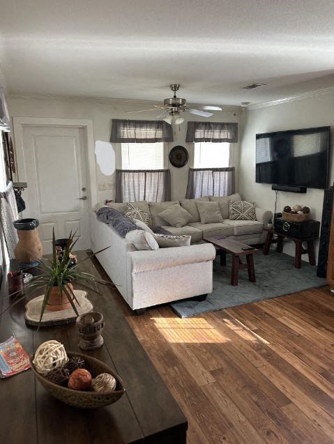 a living room with a couch and a television
