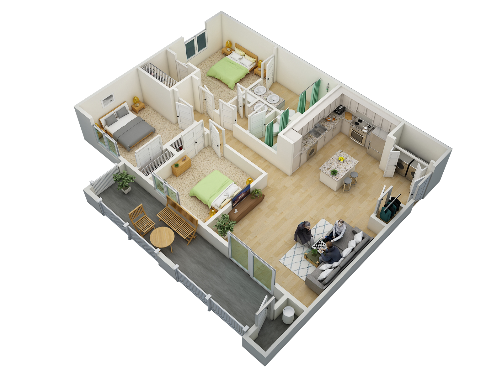 a floor plan of a home with a bedroom and a living room