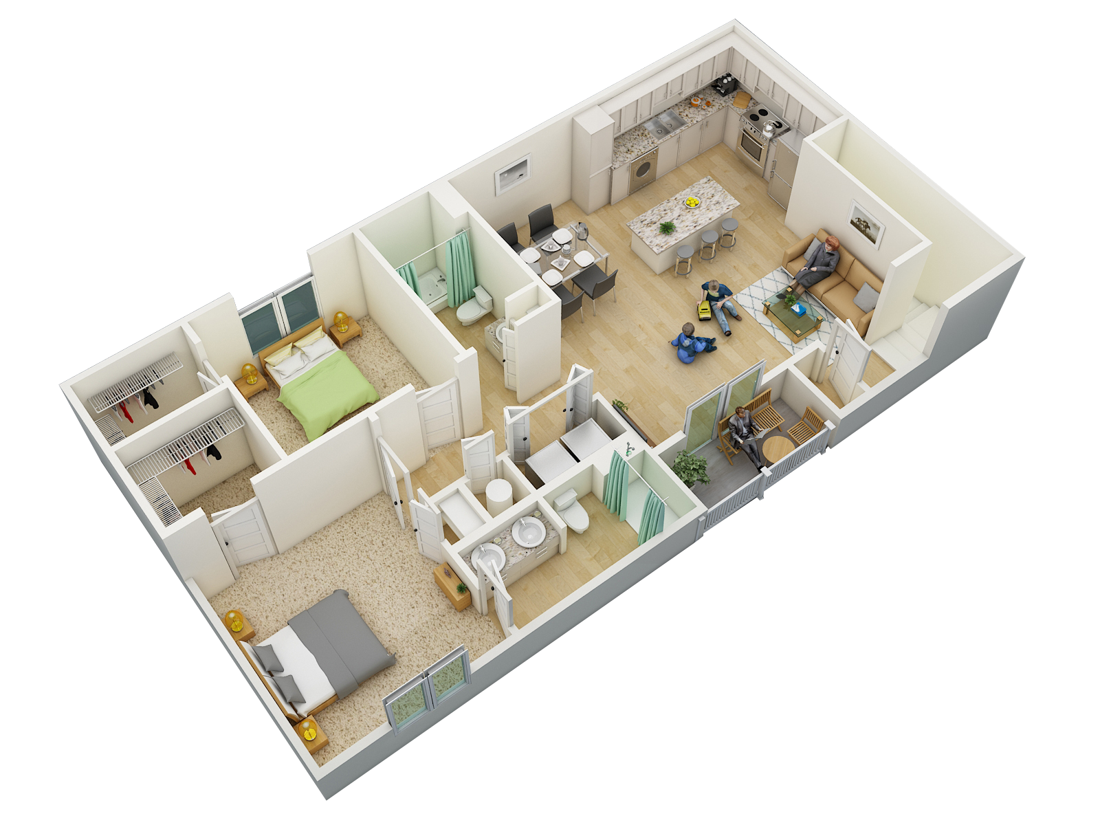 a floor plan of a home with a bedroom and a living room
