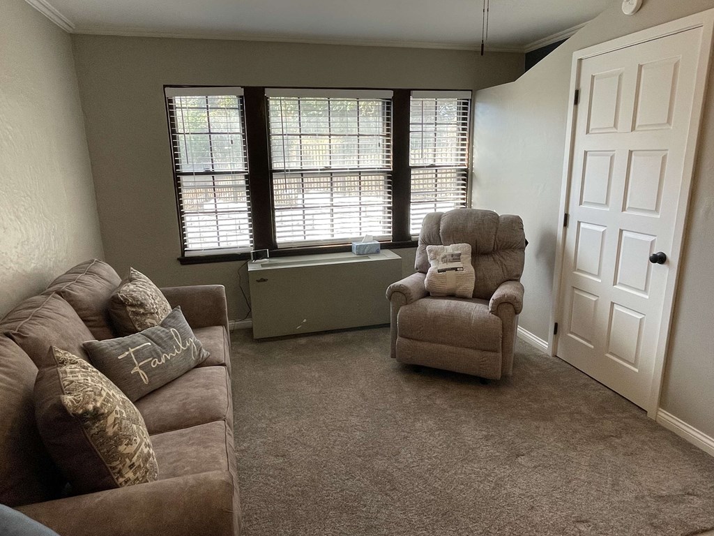 a living room with two couches and a chair