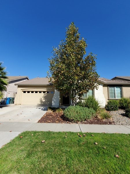 A house with a tree in front of it.