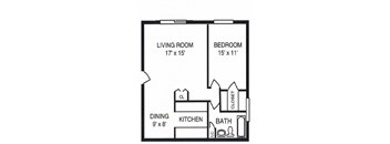 1 Bed 1 Bath - Garden Level