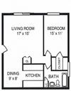 1 Bed 1 Bath - Garden Level