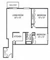 2 Bed 1 Bath w/Balcony