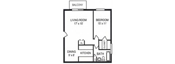 1 Bed 1 Bath w/Balcony
