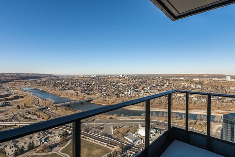 a view of the city from the top of a skyscraper
