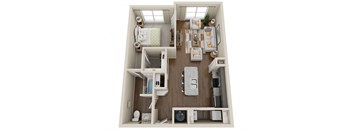 1 Bedroom, 1 Bath (1c)