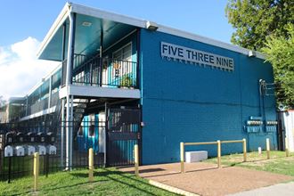 the front of the five three nine football building