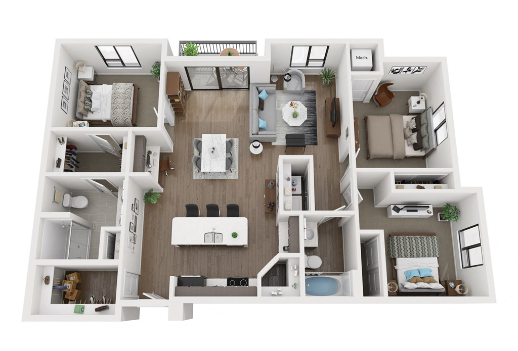 a 1 bedroom floor plan  395